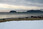 Snow on the beach, Palio Kavala, Greece