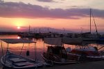 Sunset in Kavala harbor, Greece